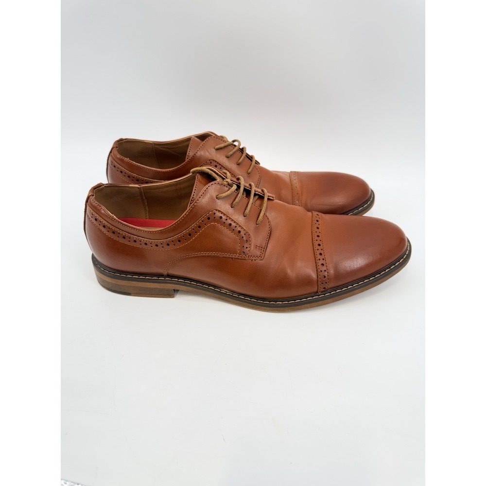 Temeshu Men's Casual Dress Shoes Classic Oxfords Business Shoes In Brown SIZE 12